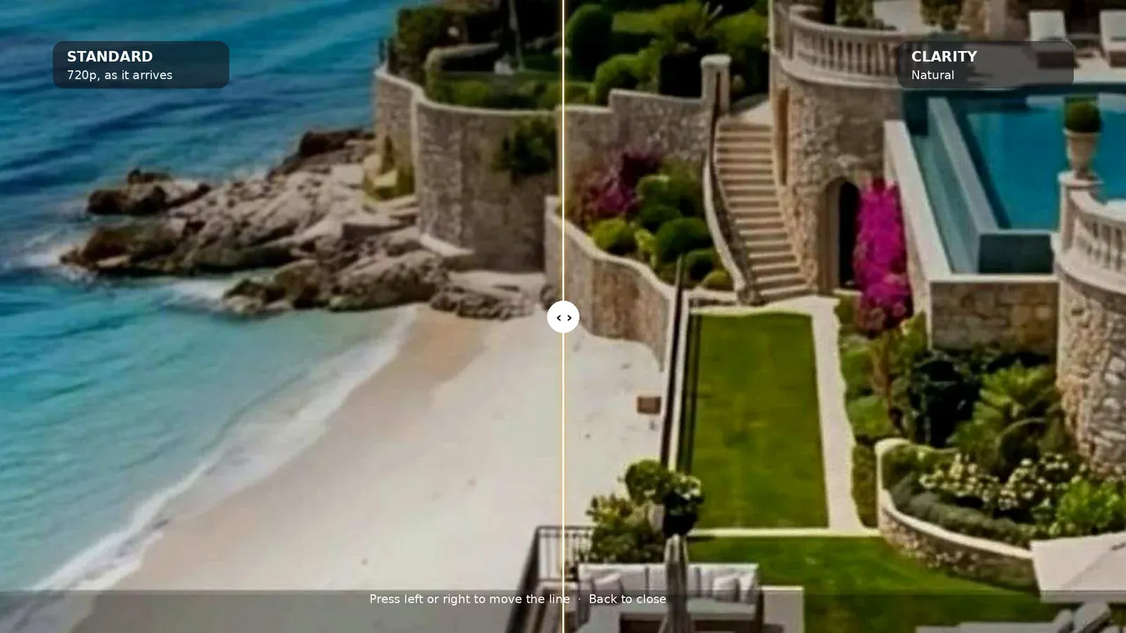 The same scene with Clarity off and on